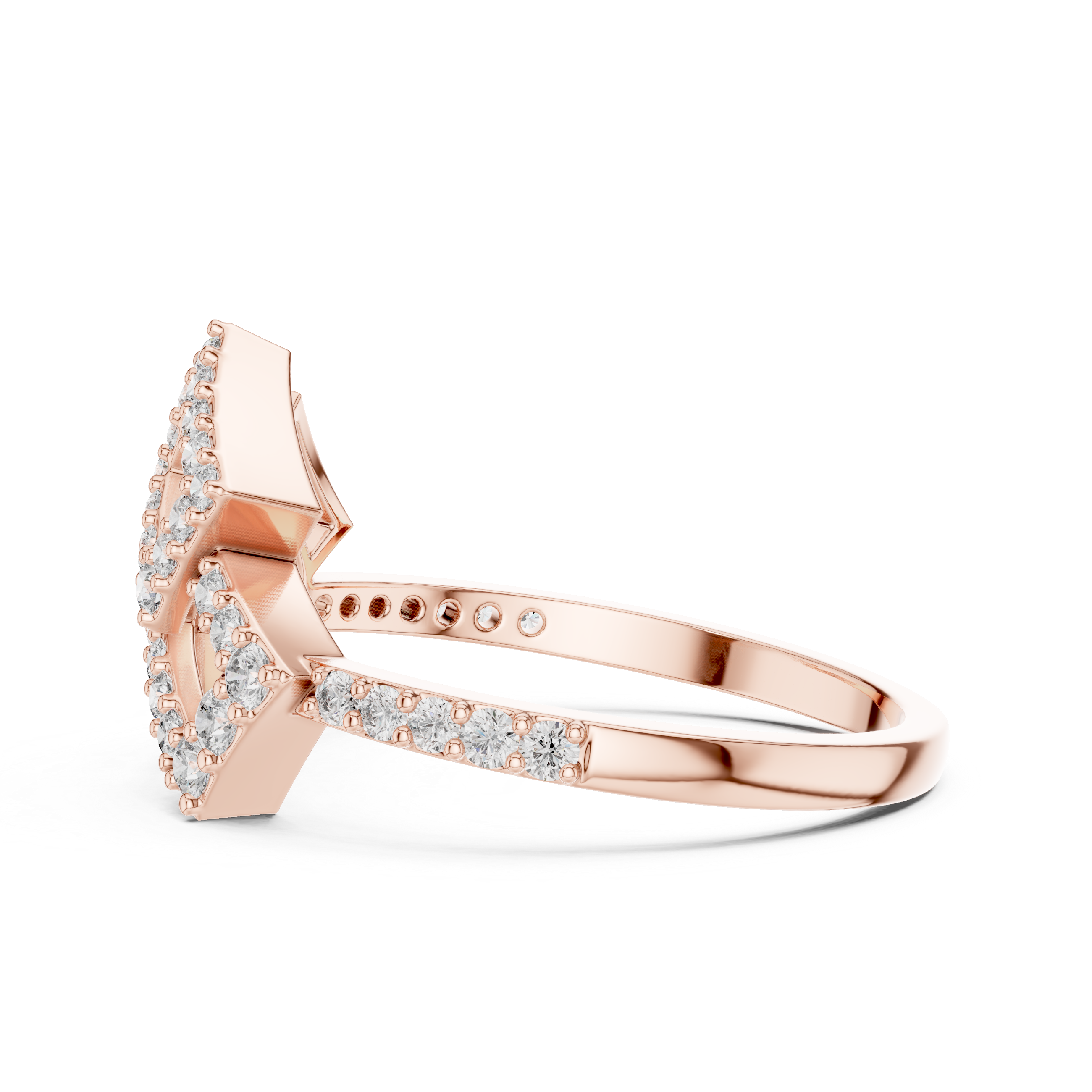 925 Silver Moissanite Geometric Double-Square Quatrefoil Engagement Ring
