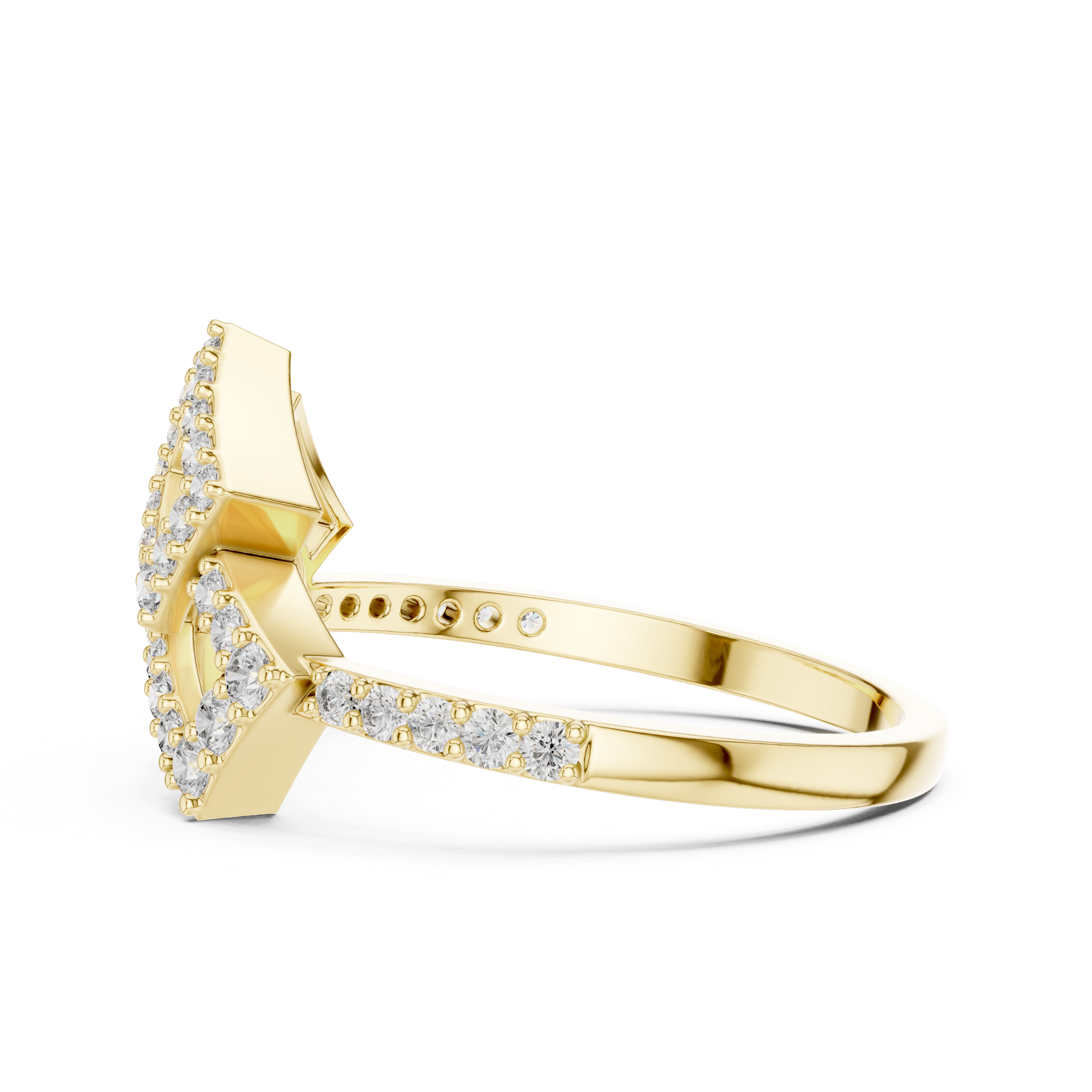 925 Silver Moissanite Geometric Double-Square Quatrefoil Engagement Ring
