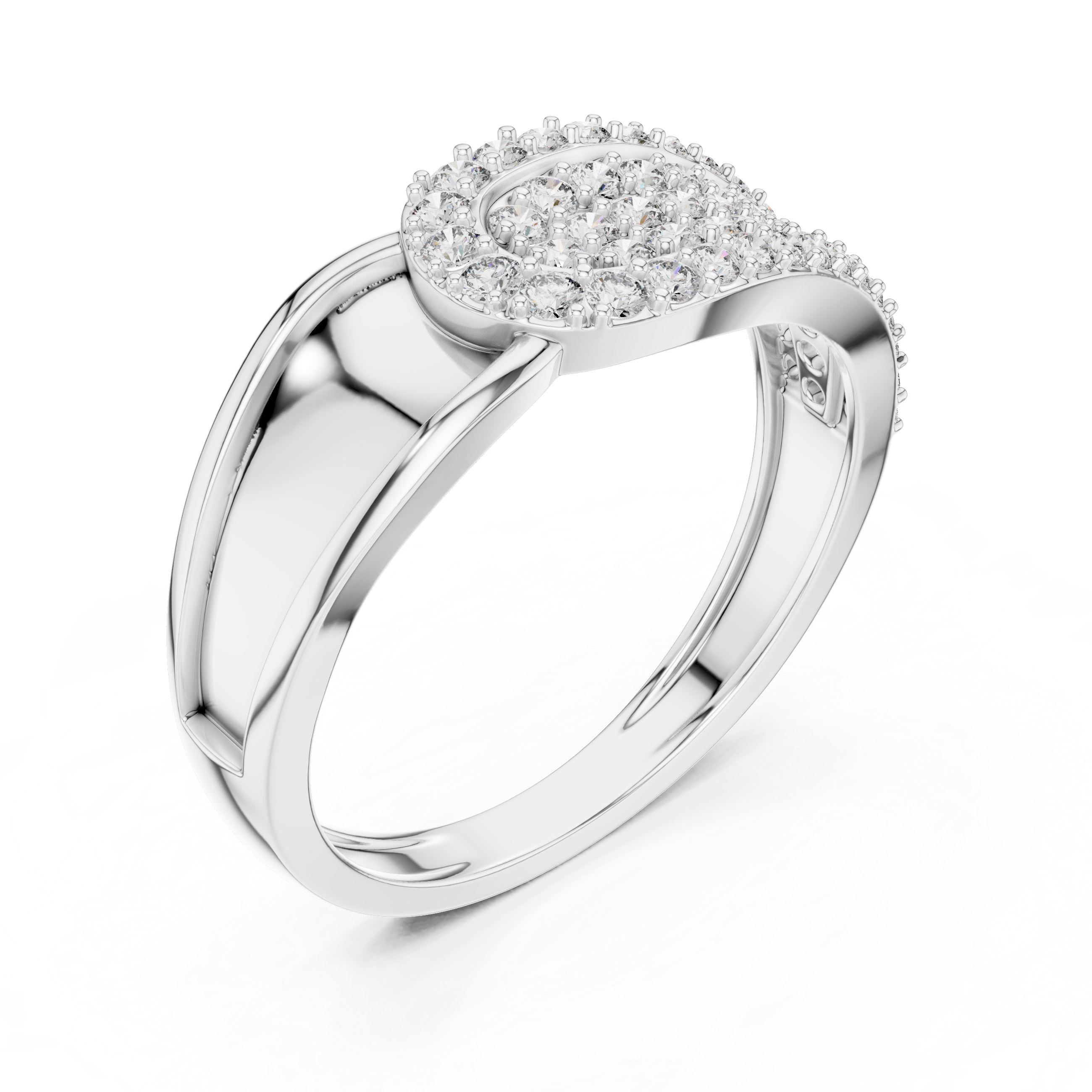 925 Silver Moissanite Mens Band Statement Ring 14k Gold Plated