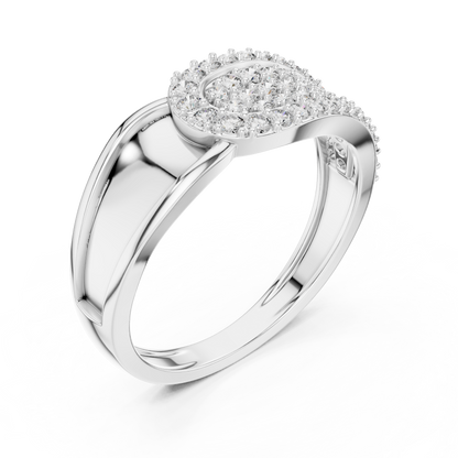 925 Silver Moissanite Mens Band Statement Ring 14k Gold Plated