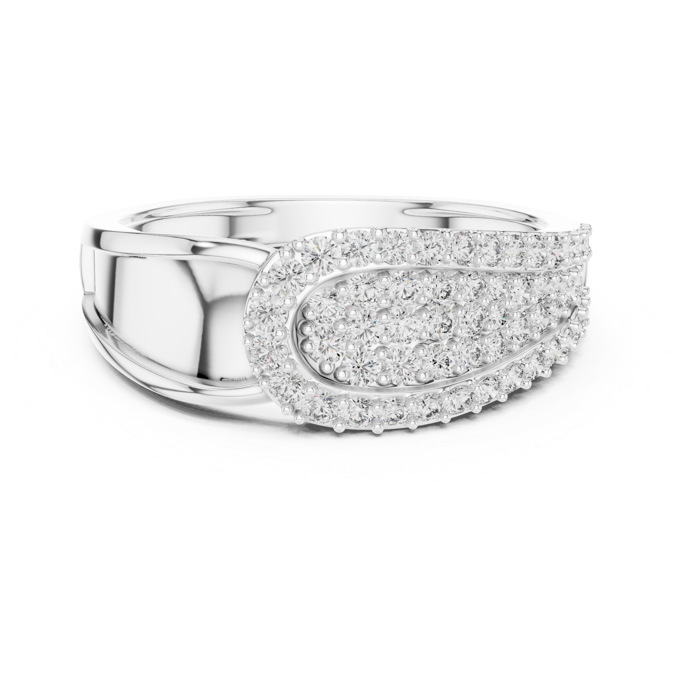 925 Silver Moissanite Mens Band Statement Ring 14k Gold Plated