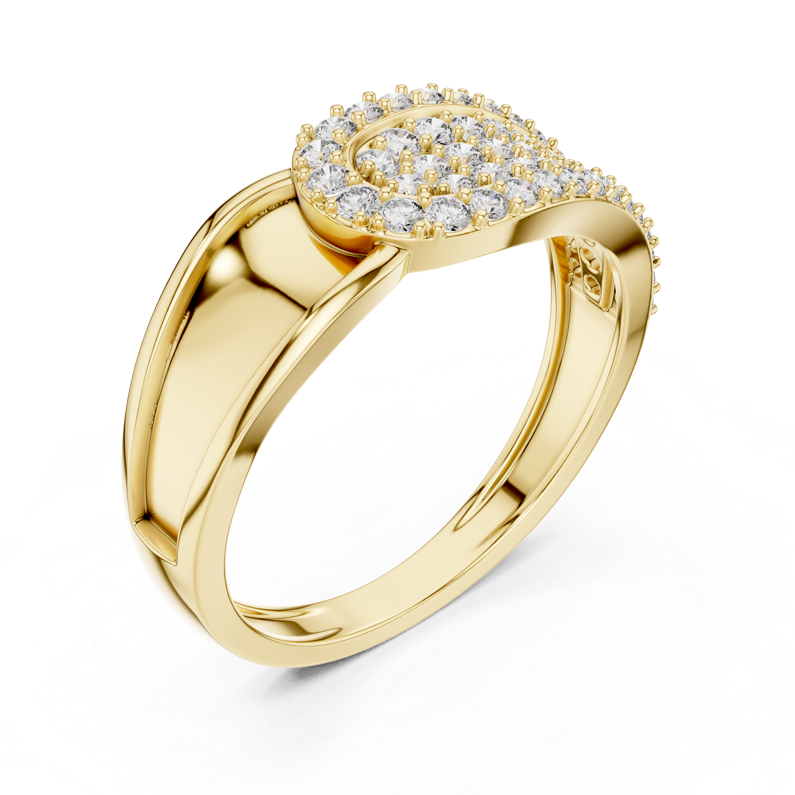 925 Silver Moissanite Mens Band Statement Ring 14k Gold Plated