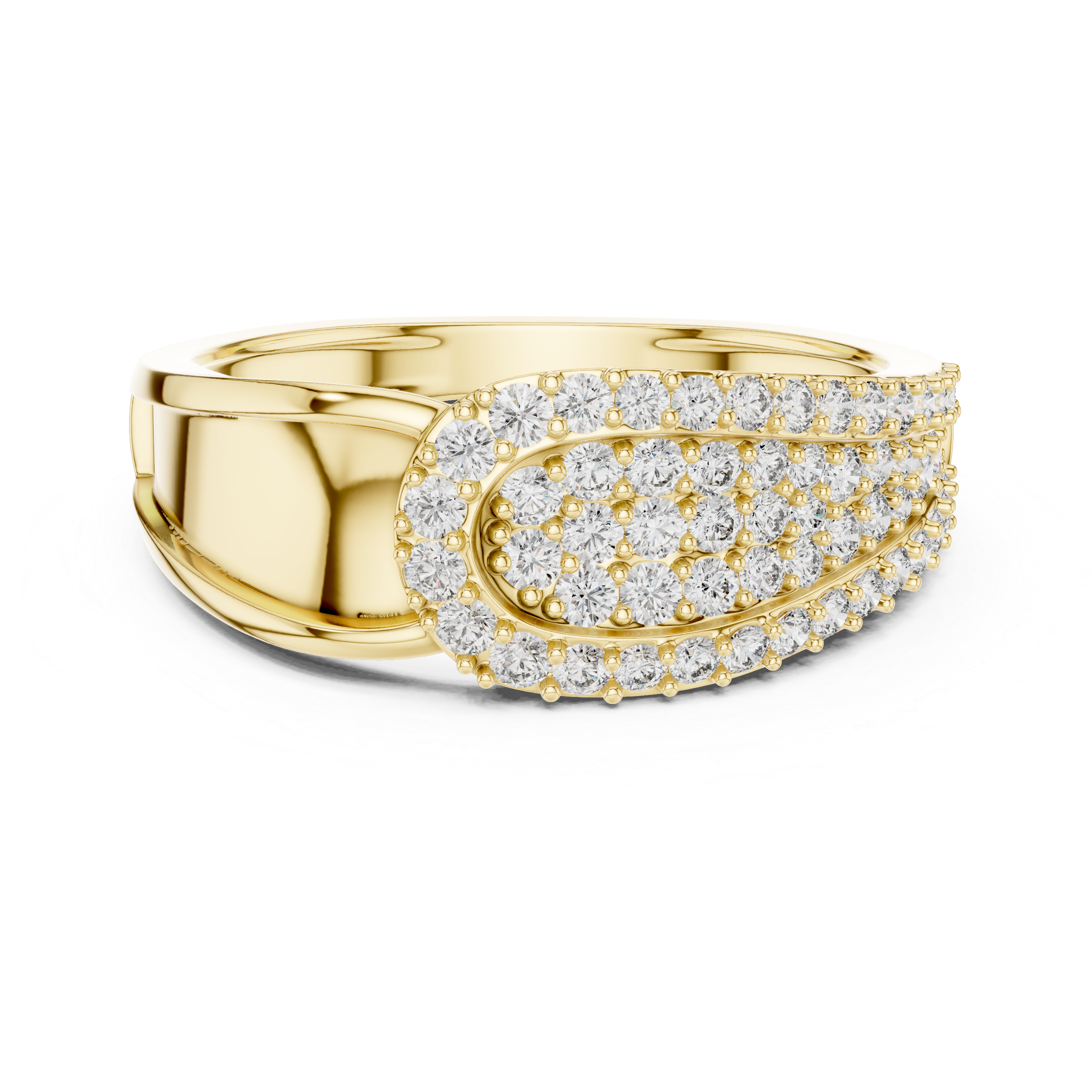 925 Silver Moissanite Mens Band Statement Ring 14k Gold Plated