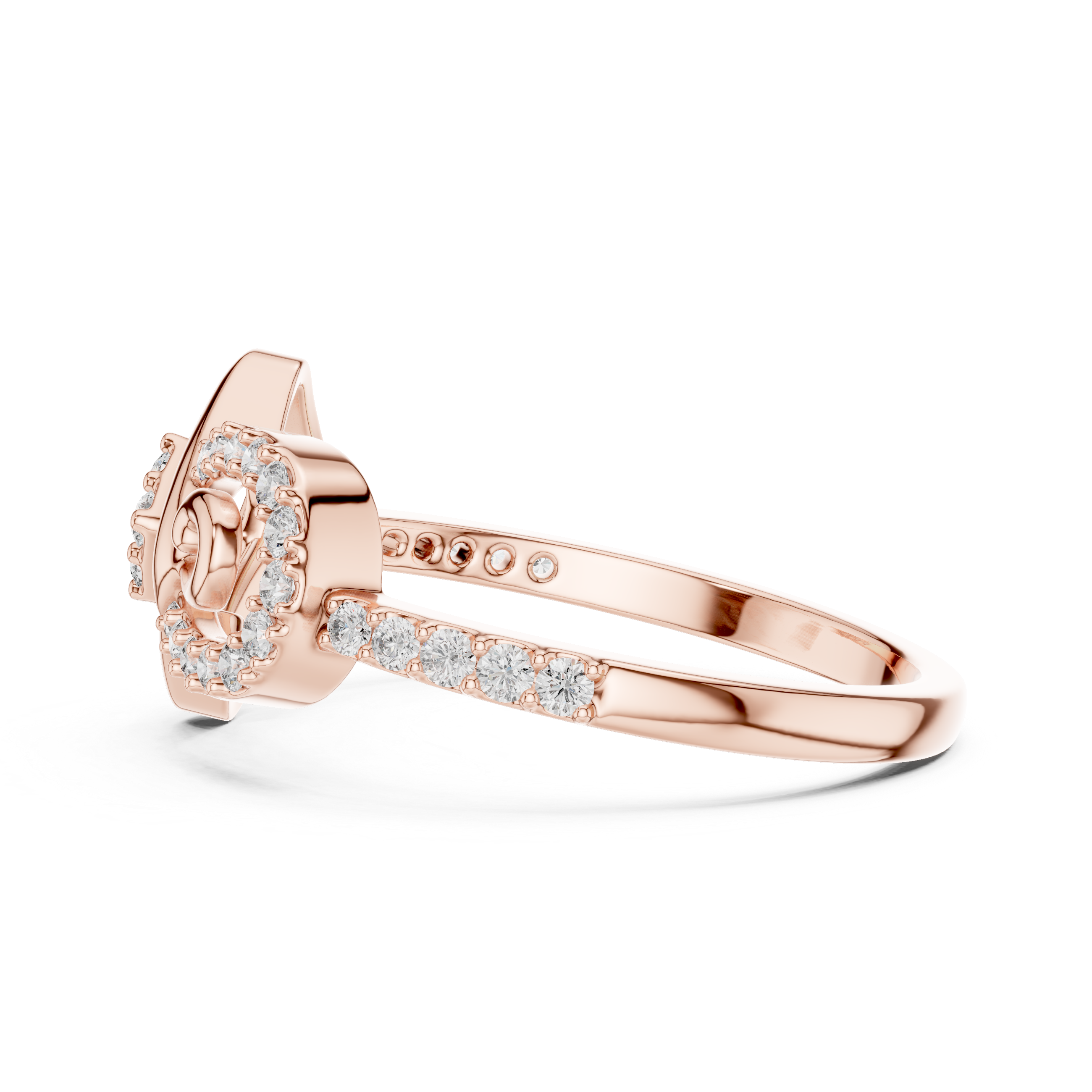 925 Silver Moissanite Geometric Square And Swirl Bypass Engagement Ring