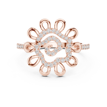 925 Silver Moissanite Sunburst Swirl Mandala Engagement Ring