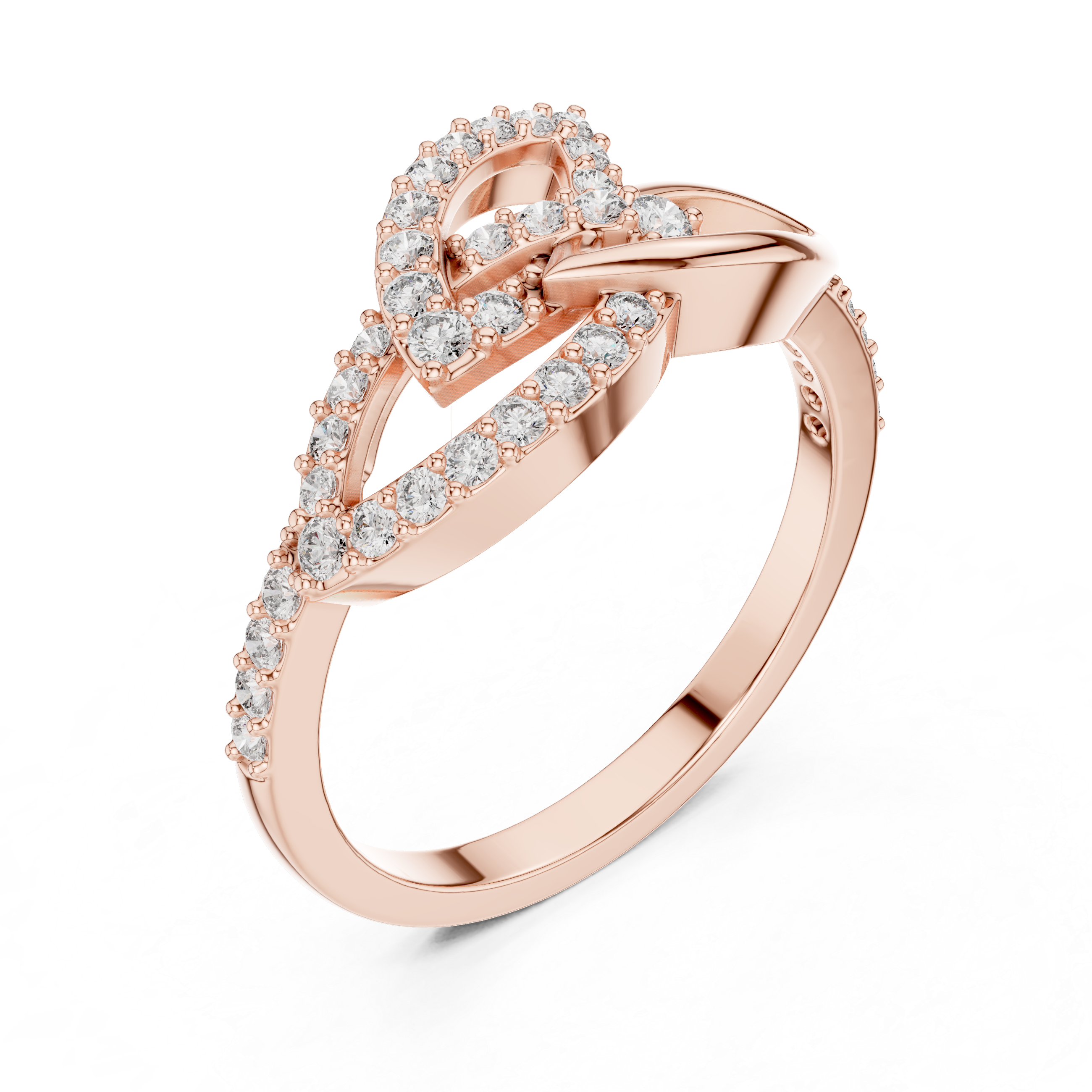 925 Silver Moissanite Geometric Marquise Crossover Engagement Ring