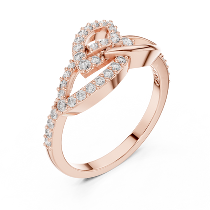 925 Silver Moissanite Geometric Marquise Crossover Engagement Ring