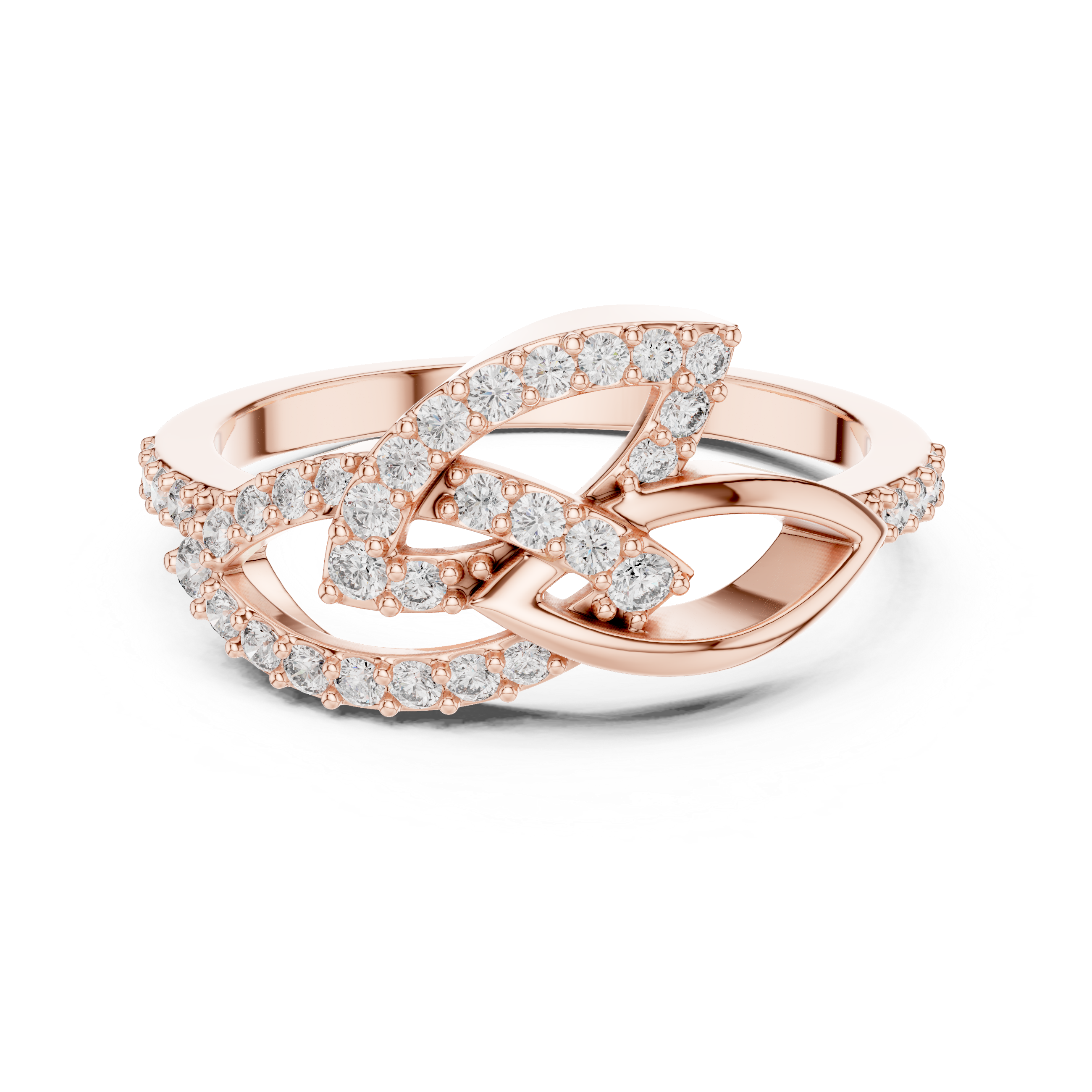 925 Silver Moissanite Geometric Marquise Crossover Engagement Ring