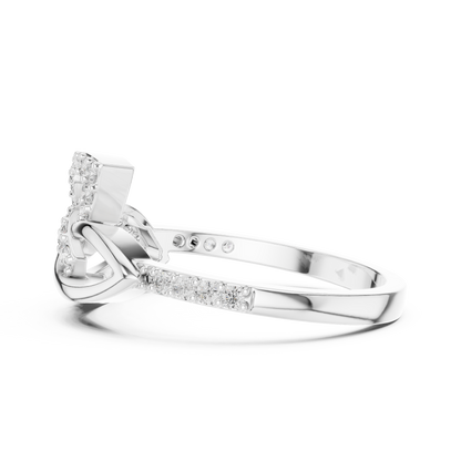 925 Silver Moissanite Geometric Marquise Crossover Engagement Ring