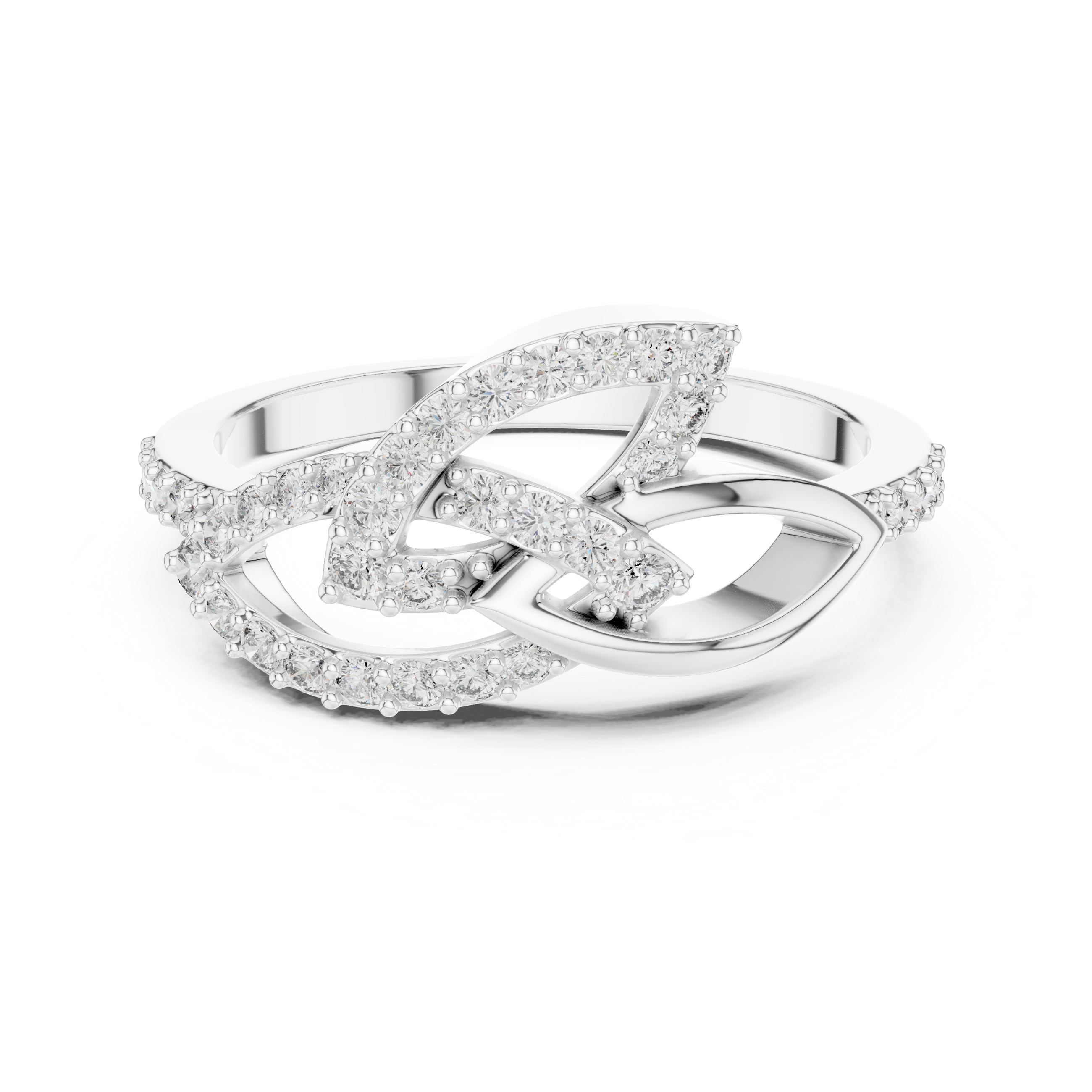 925 Silver Moissanite Geometric Marquise Crossover Engagement Ring