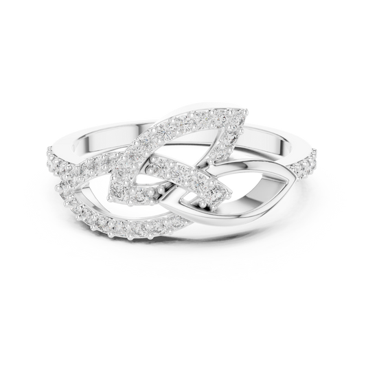 925 Silver Moissanite Geometric Marquise Crossover Engagement Ring