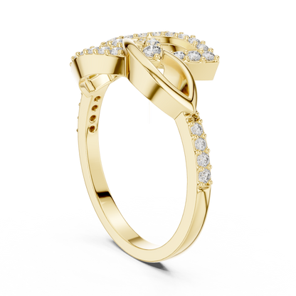 925 Silver Moissanite Geometric Marquise Crossover Engagement Ring