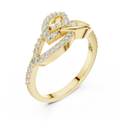925 Silver Moissanite Geometric Marquise Crossover Engagement Ring