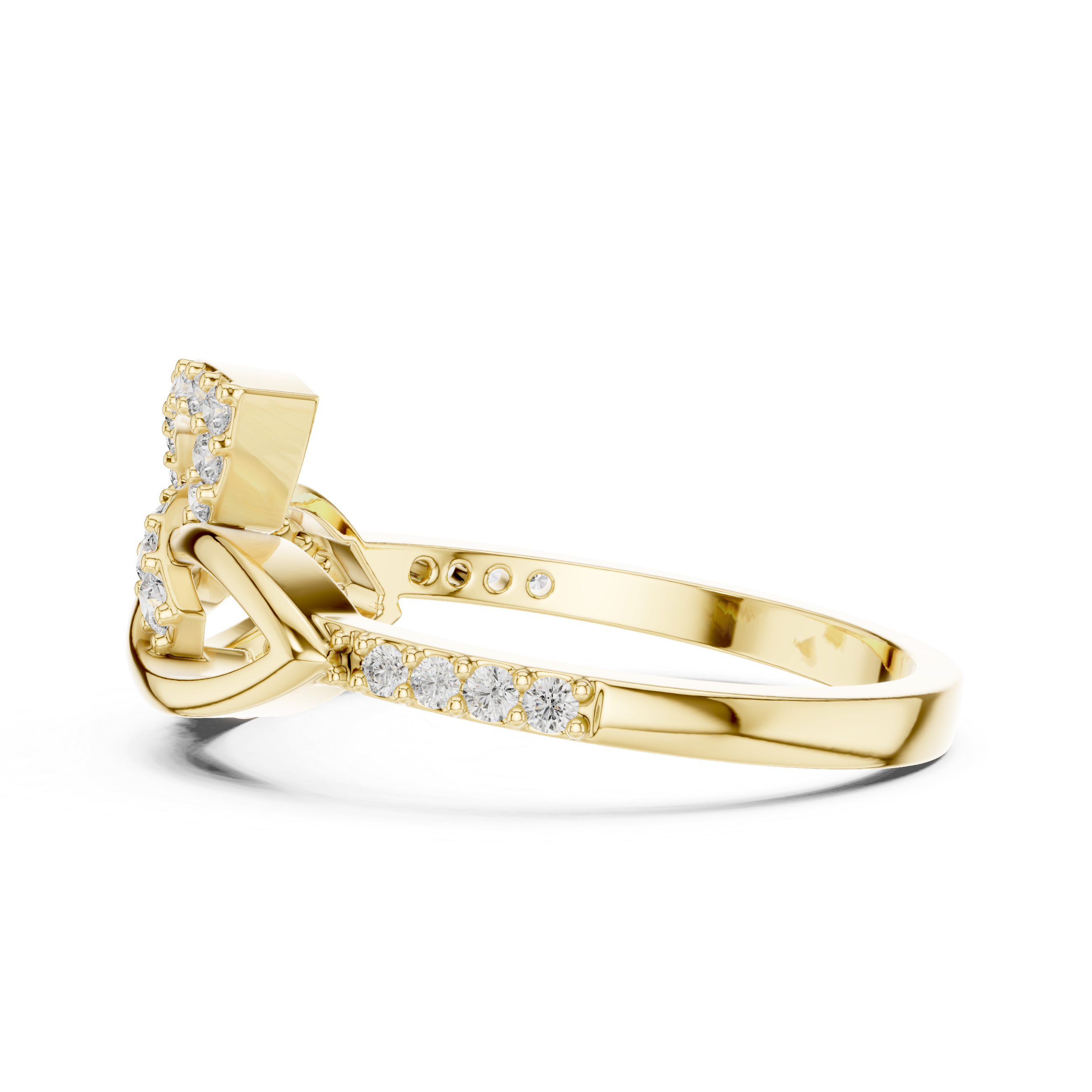 925 Silver Moissanite Geometric Marquise Crossover Engagement Ring