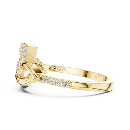925 Silver Moissanite Geometric Marquise Crossover Engagement Ring