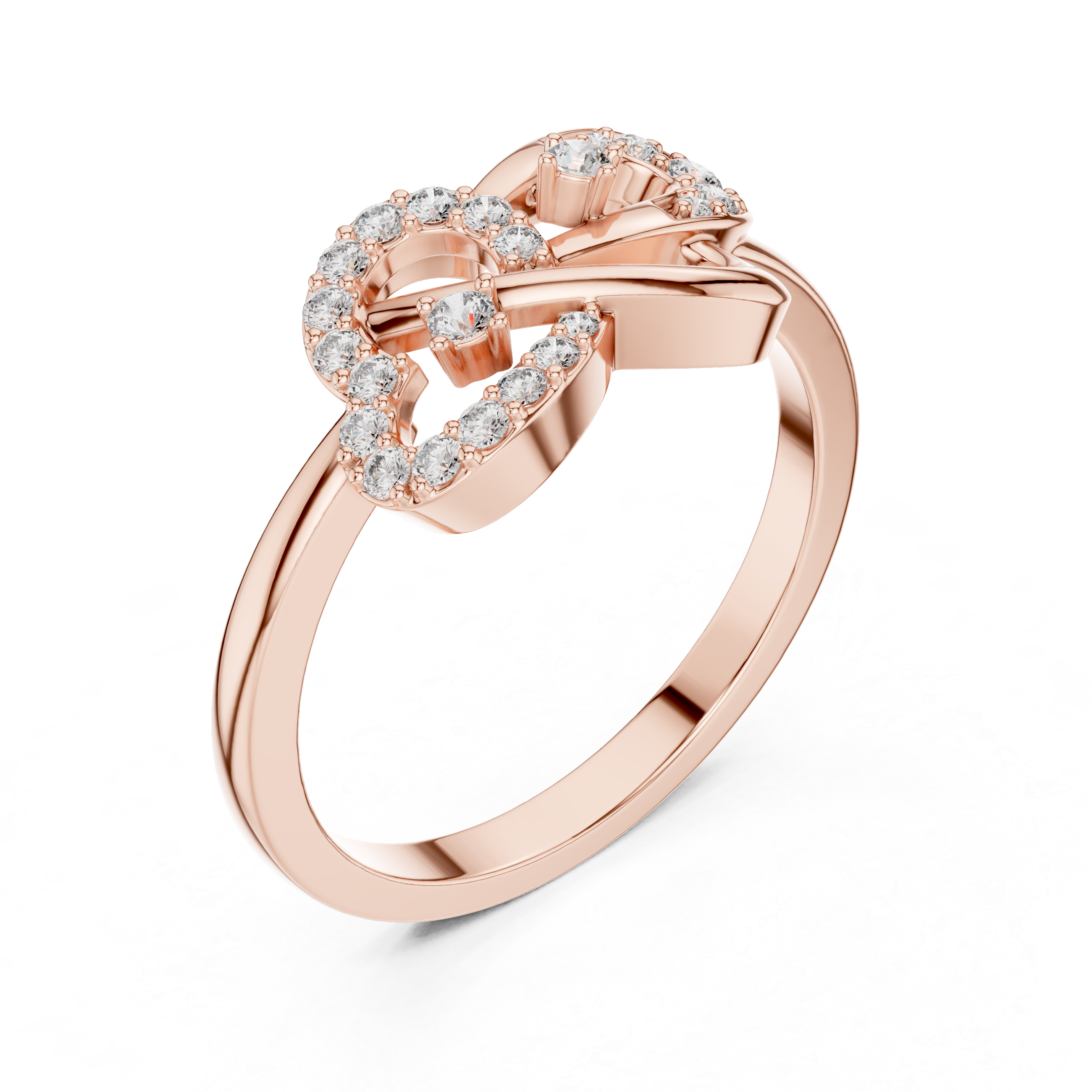 925 Silver Moissanite Heart And Horseshoe Bypass Engagement Ring