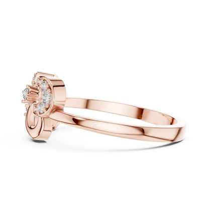925 Silver Moissanite Heart And Horseshoe Bypass Engagement Ring