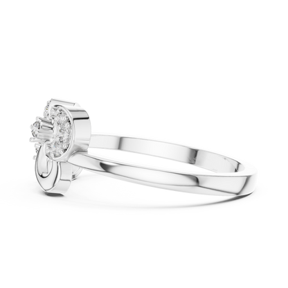 925 Silver Moissanite Heart And Horseshoe Bypass Engagement Ring