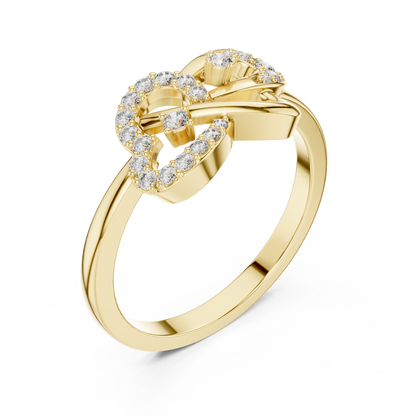925 Silver Moissanite Heart And Horseshoe Bypass Engagement Ring