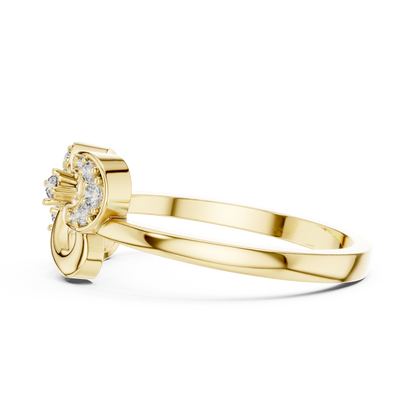 925 Silver Moissanite Heart And Horseshoe Bypass Engagement Ring