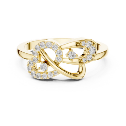 925 Silver Moissanite Heart And Horseshoe Bypass Engagement Ring