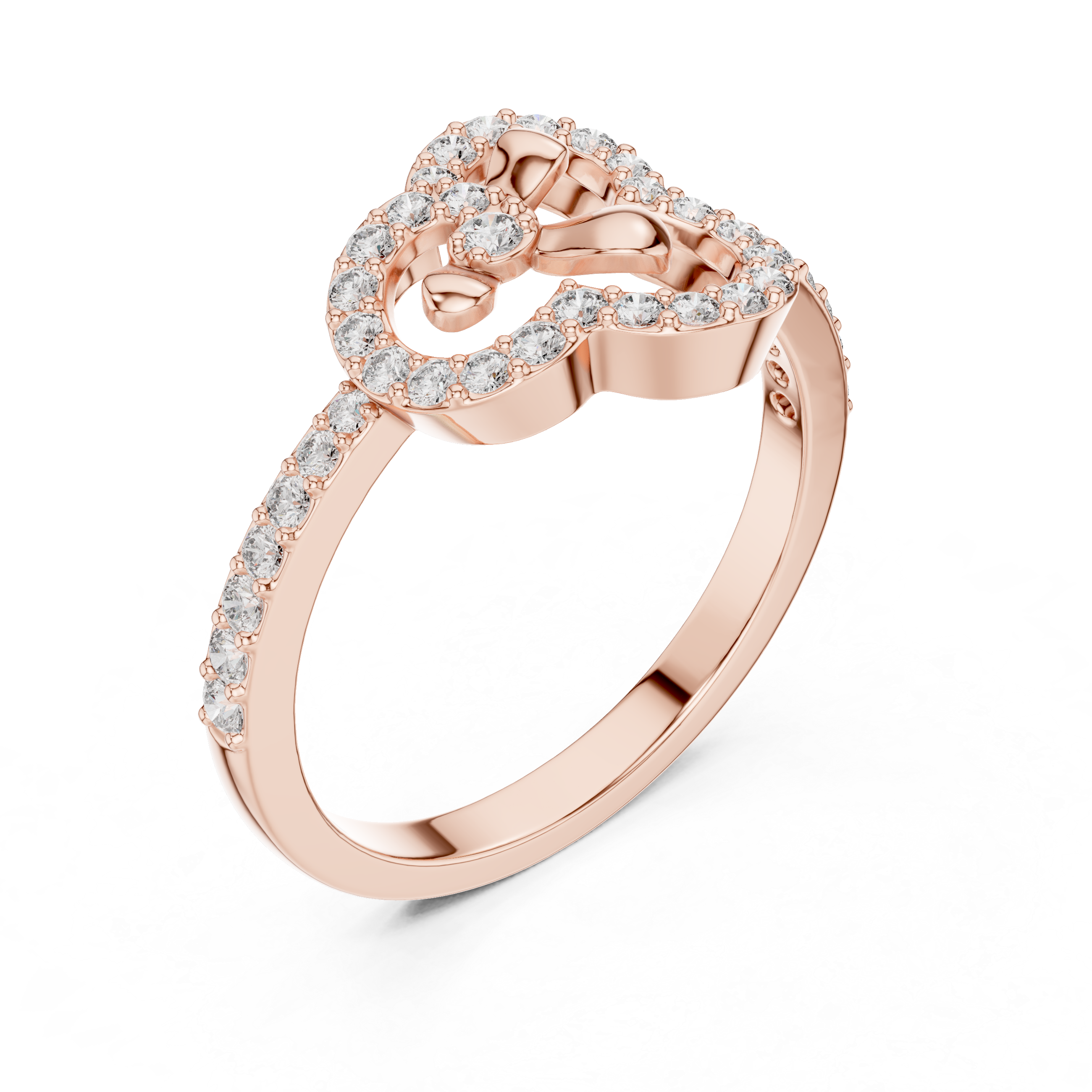 925 Silver Moissanite Abstract Floral Clover Halo Engagement Ring 14K Gold Plated
