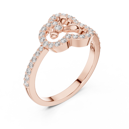 925 Silver Moissanite Abstract Floral Clover Halo Engagement Ring 14K Gold Plated