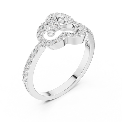 925 Silver Moissanite Abstract Floral Clover Halo Engagement Ring 14K Gold Plated