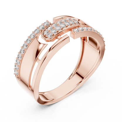 925 Silver Moissanite Mens Pave Band Ring 14k Gold Plated