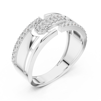 925 Silver Moissanite Mens Pave Band Ring 14k Gold Plated