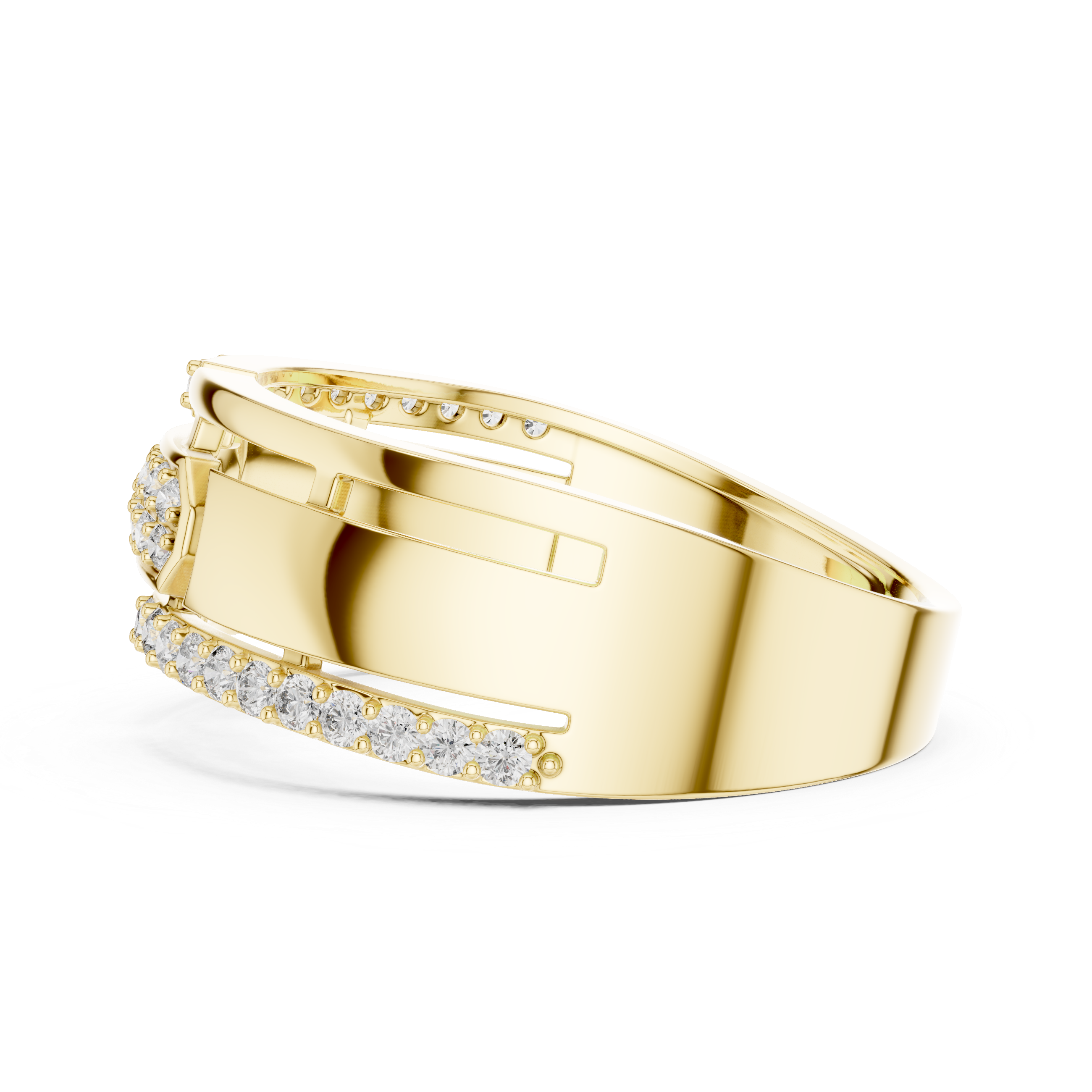 925 Silver Moissanite Mens Pave Band Ring 14k Gold Plated