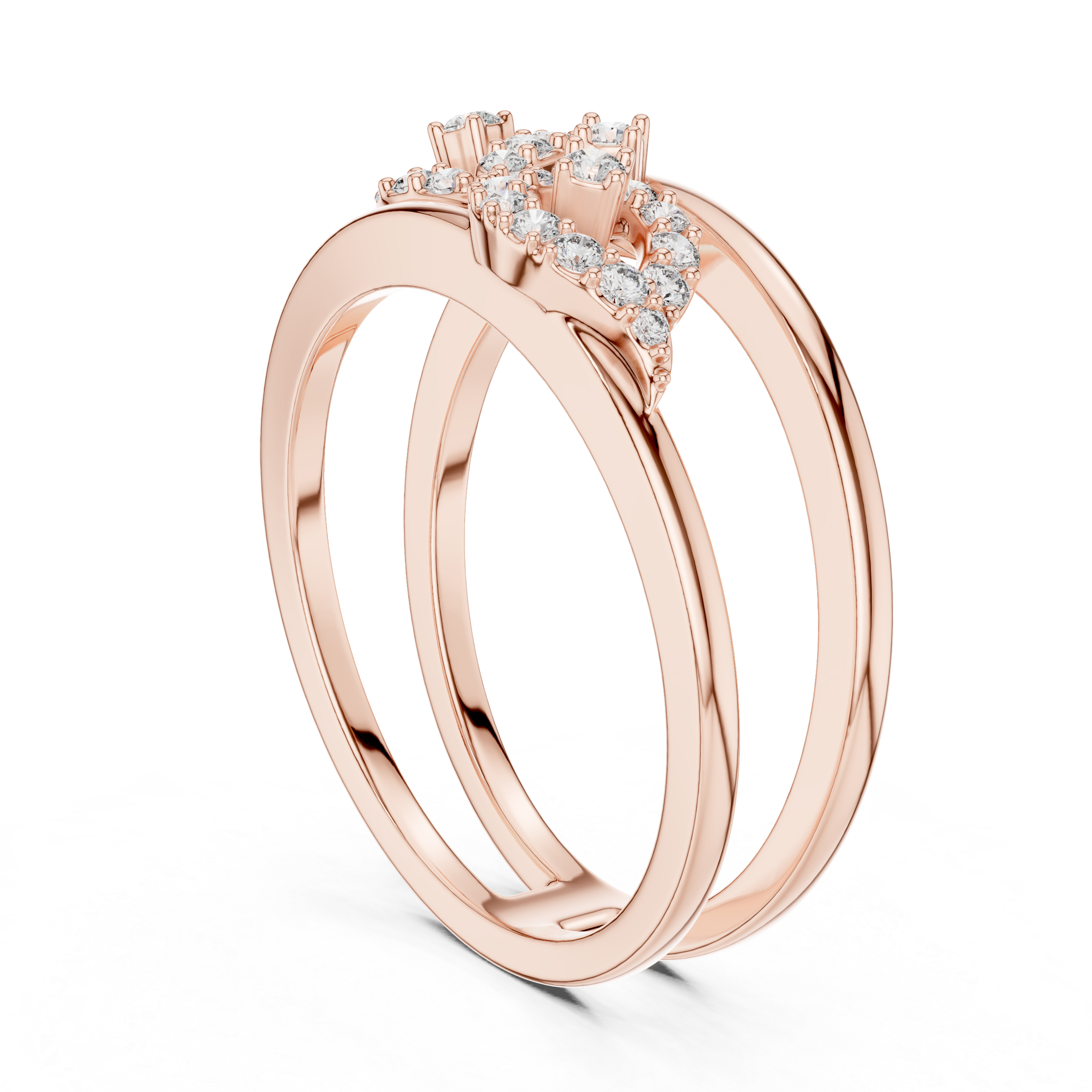925 Silver Moissanite Geometric Infinity Double-Band Ring 14K Gold Plated