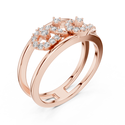 925 Silver Moissanite Geometric Infinity Double-Band Ring 14K Gold Plated
