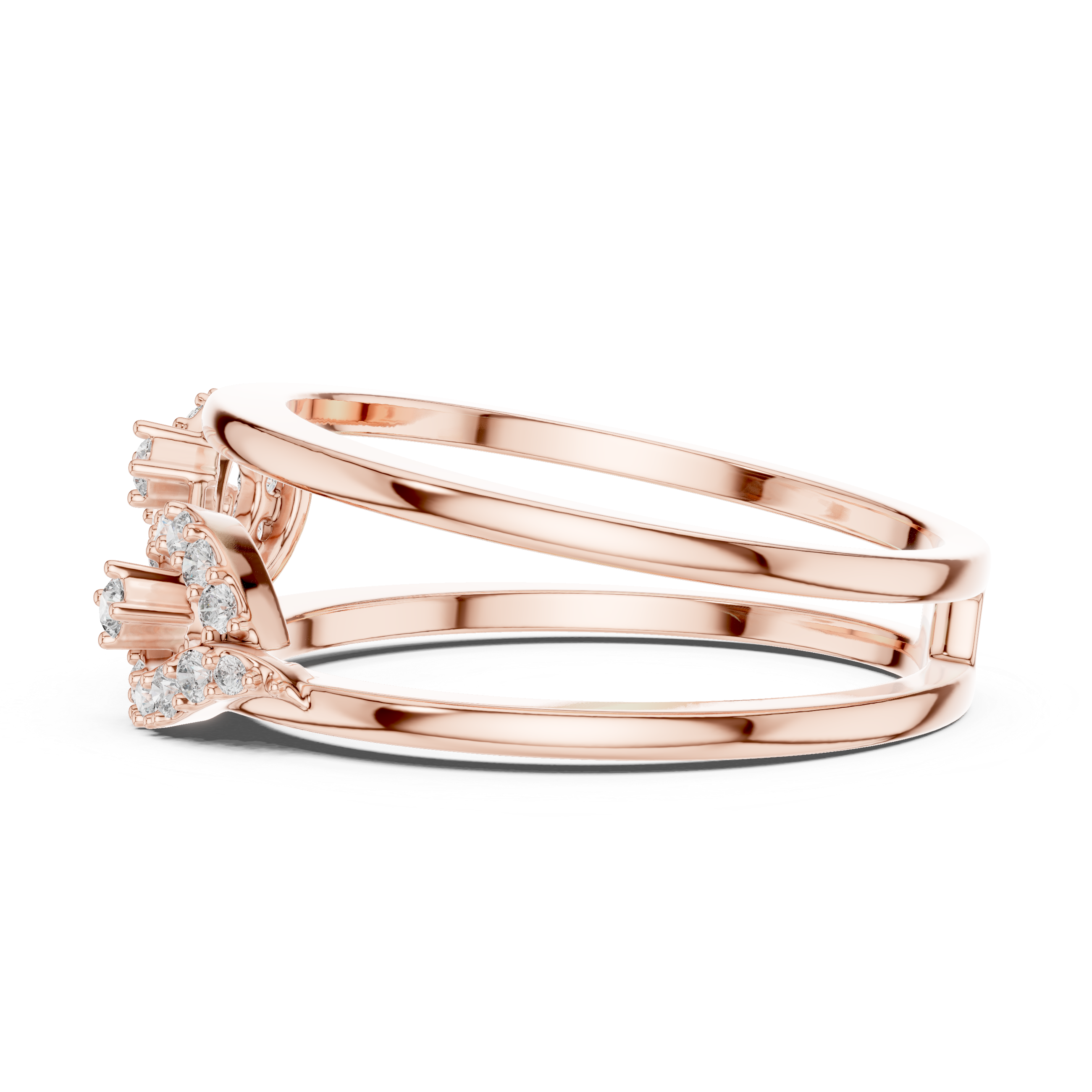 925 Silver Moissanite Geometric Infinity Double-Band Ring 14K Gold Plated