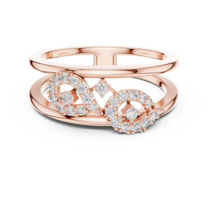 925 Silver Moissanite Geometric Infinity Double-Band Ring 14K Gold Plated
