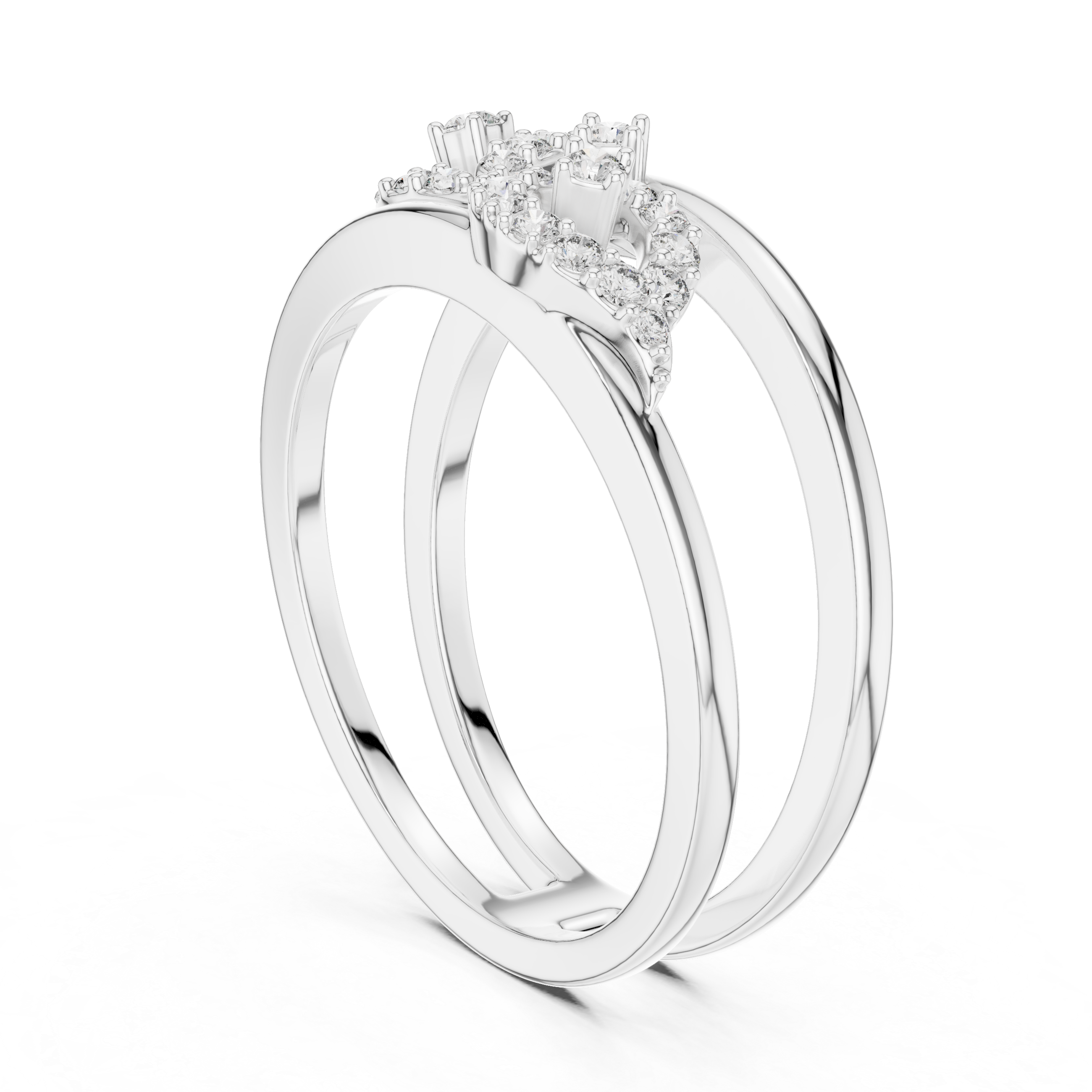 925 Silver Moissanite Geometric Infinity Double-Band Ring 14K Gold Plated