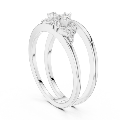925 Silver Moissanite Geometric Infinity Double-Band Ring 14K Gold Plated
