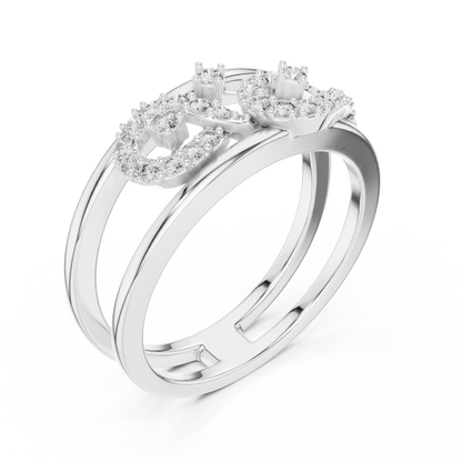 925 Silver Moissanite Geometric Infinity Double-Band Ring 14K Gold Plated