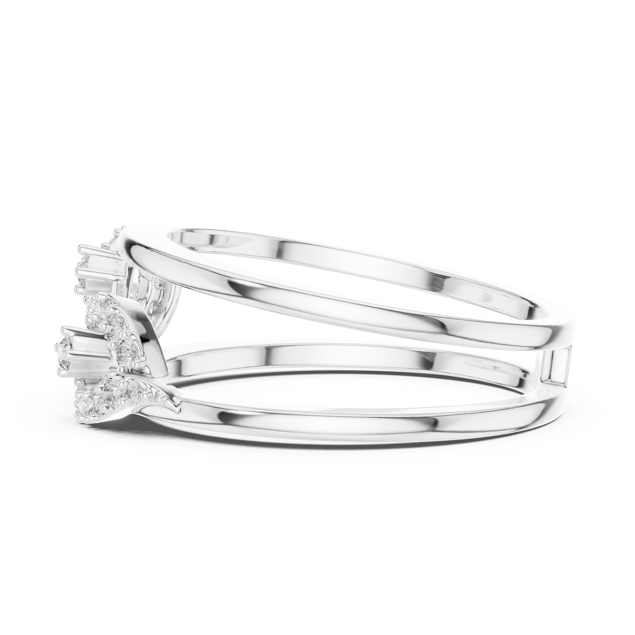 925 Silver Moissanite Geometric Infinity Double-Band Ring 14K Gold Plated