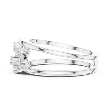 925 Silver Moissanite Geometric Infinity Double-Band Ring 14K Gold Plated