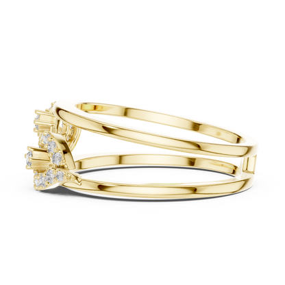 925 Silver Moissanite Geometric Infinity Double-Band Ring 14K Gold Plated