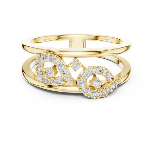 925 Silver Moissanite Geometric Infinity Double-Band Ring 14K Gold Plated