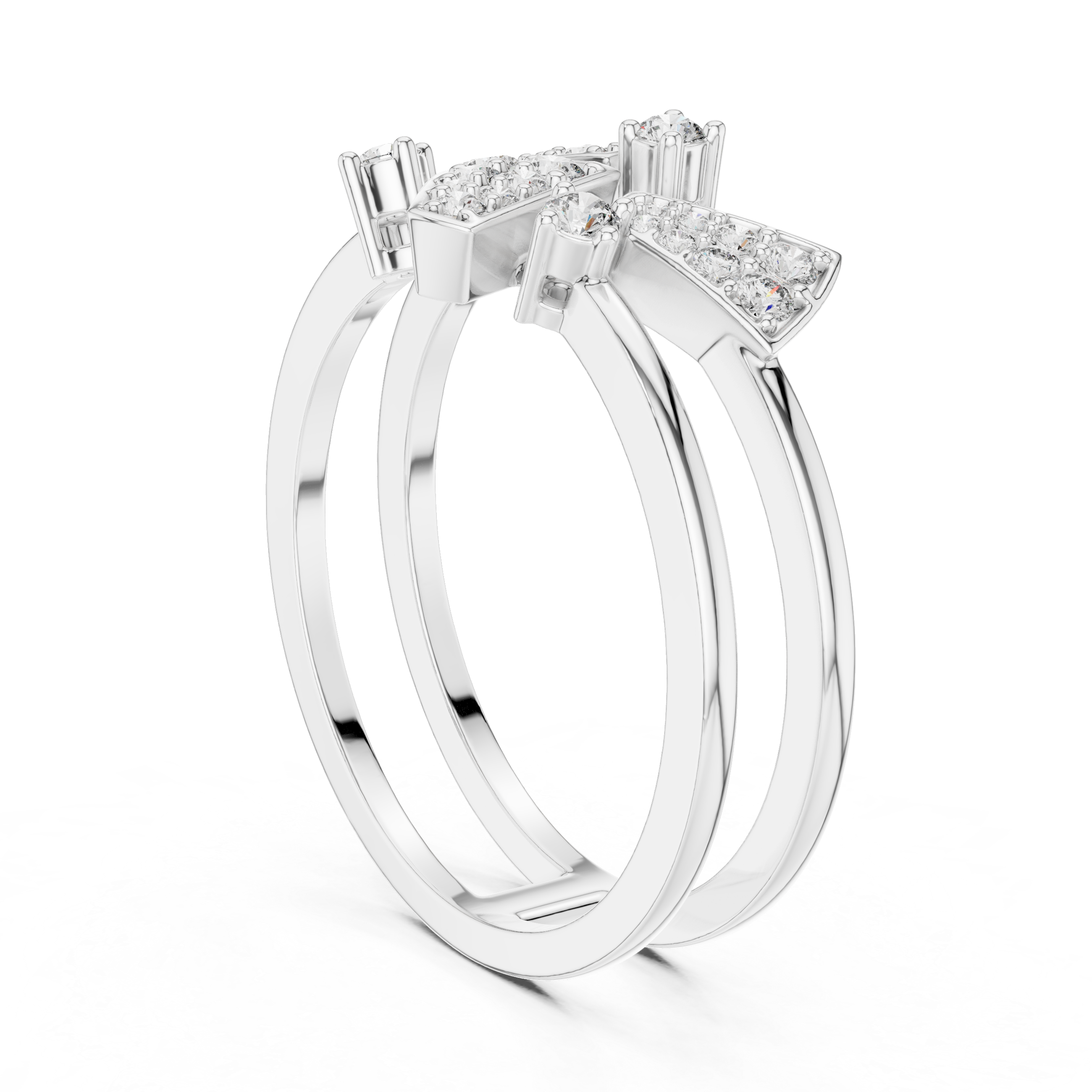 925 Silver Moissanite Geometric Asymmetrical Statement Ring 14K Gold Plated