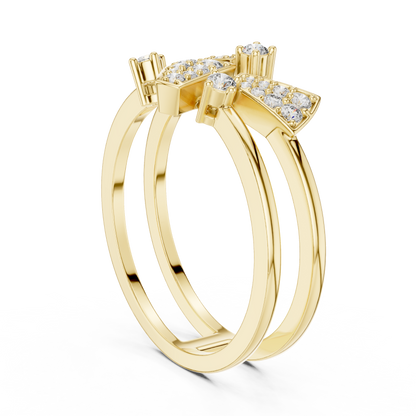 925 Silver Moissanite Geometric Asymmetrical Statement Ring 14K Gold Plated
