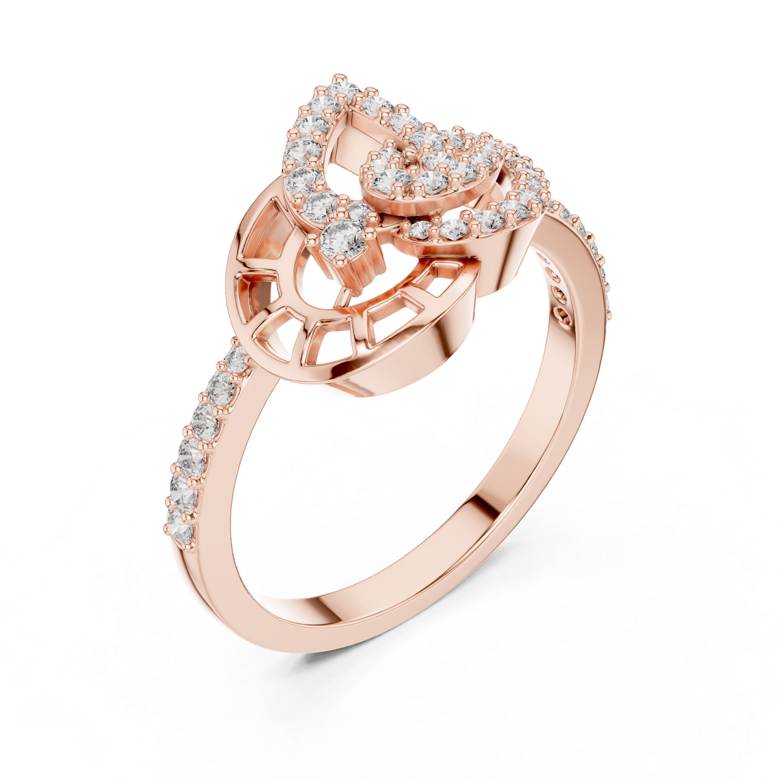 925 Silver Moissanite Devotional Lord Ganesh Ring 14K Gold Plated