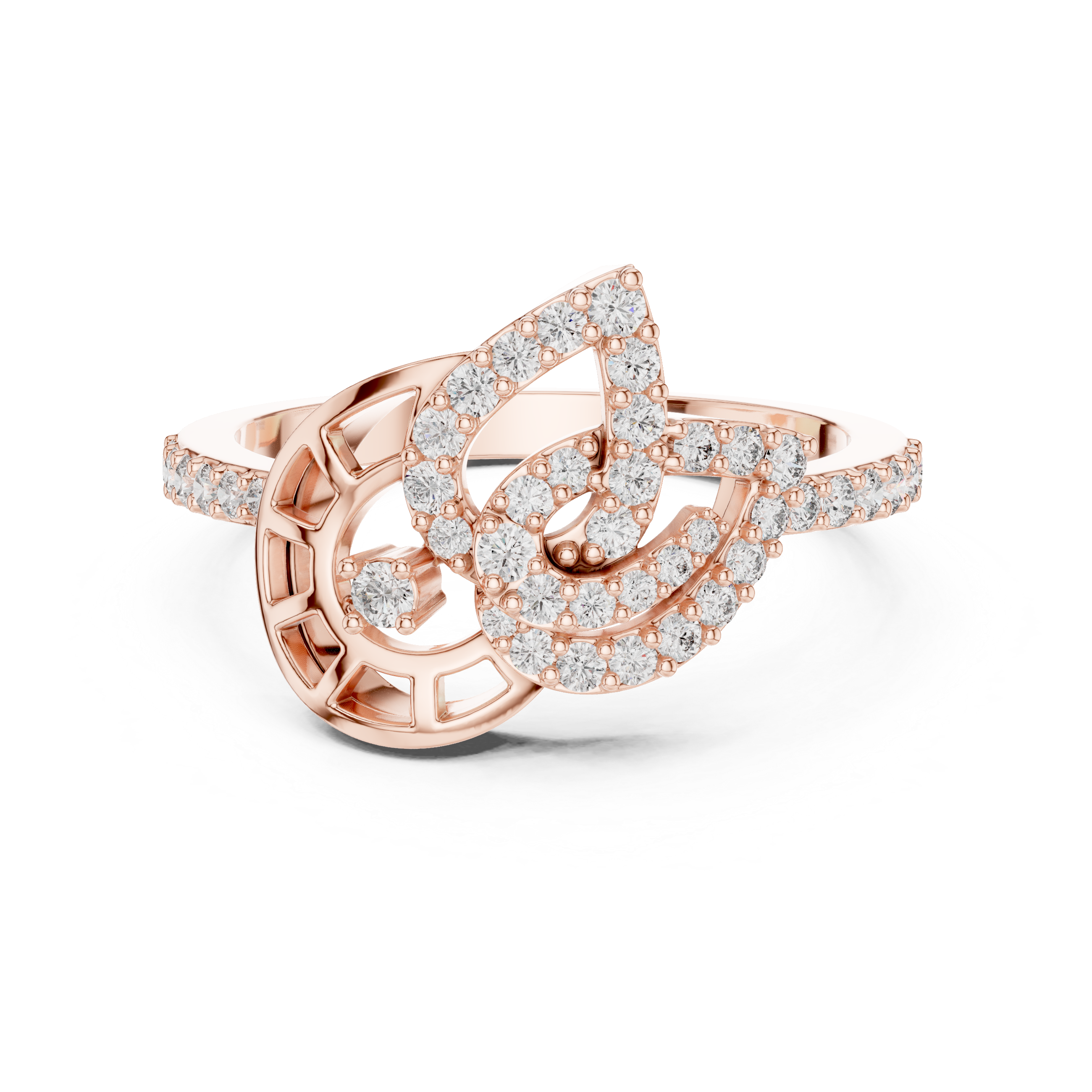 925 Silver Moissanite Devotional Lord Ganesh Ring 14K Gold Plated