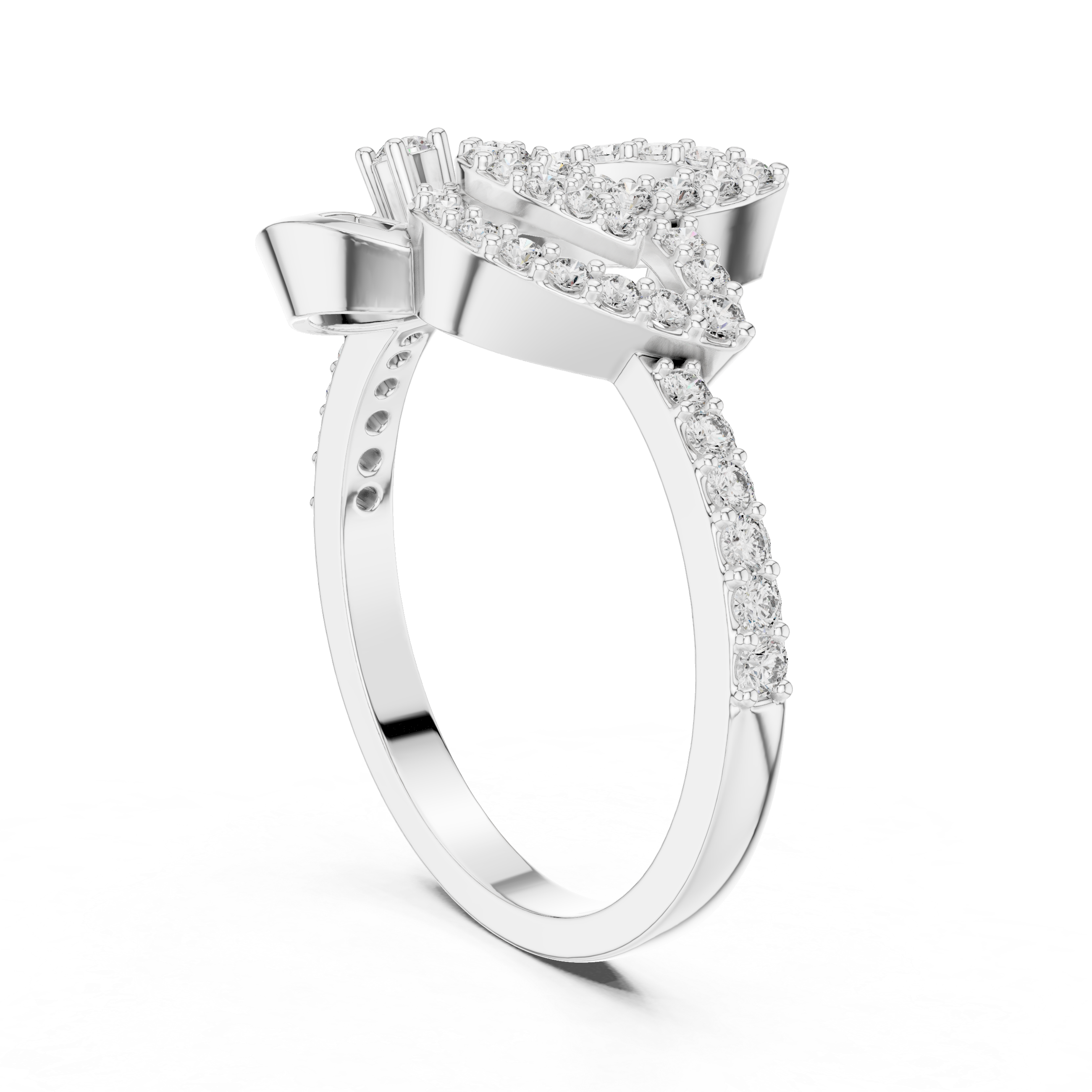 925 Silver Moissanite Devotional Lord Ganesh Ring 14K Gold Plated