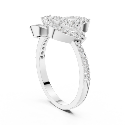 925 Silver Moissanite Devotional Lord Ganesh Ring 14K Gold Plated