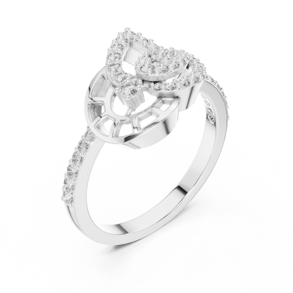 925 Silver Moissanite Devotional Lord Ganesh Ring 14K Gold Plated