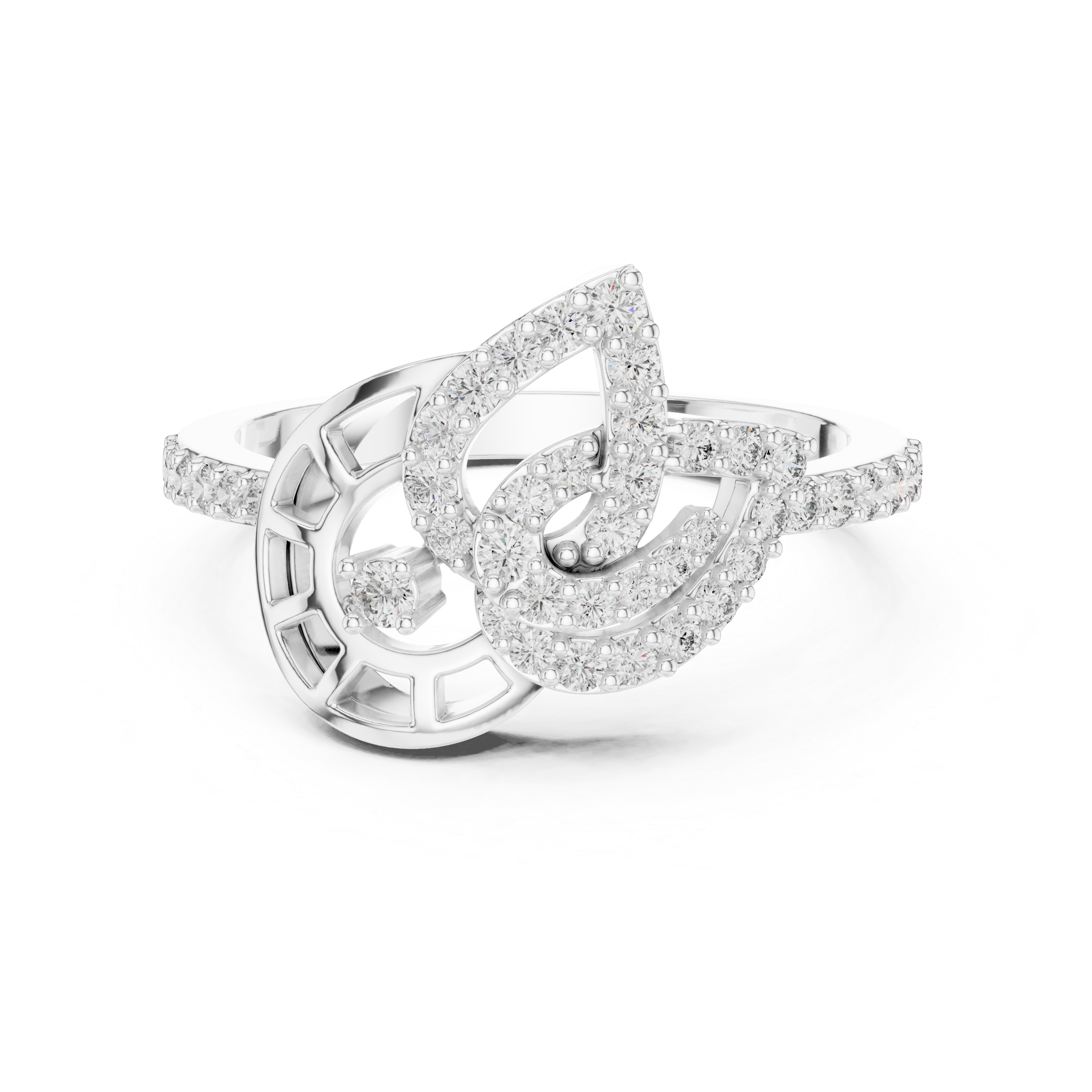 925 Silver Moissanite Devotional Lord Ganesh Ring 14K Gold Plated